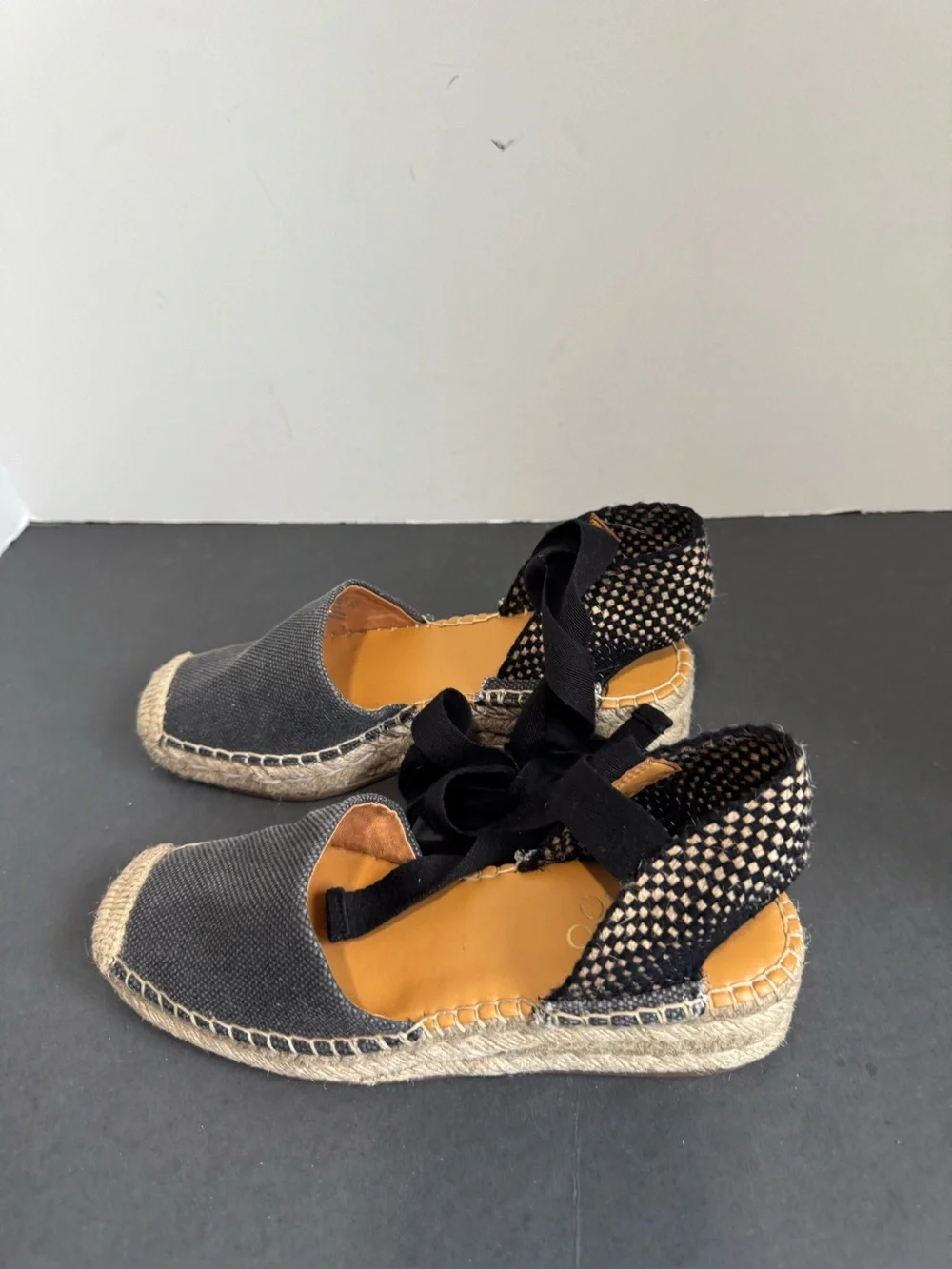 Franco Sarto Canvas Espadrille Lace-Up tiesSize 6M